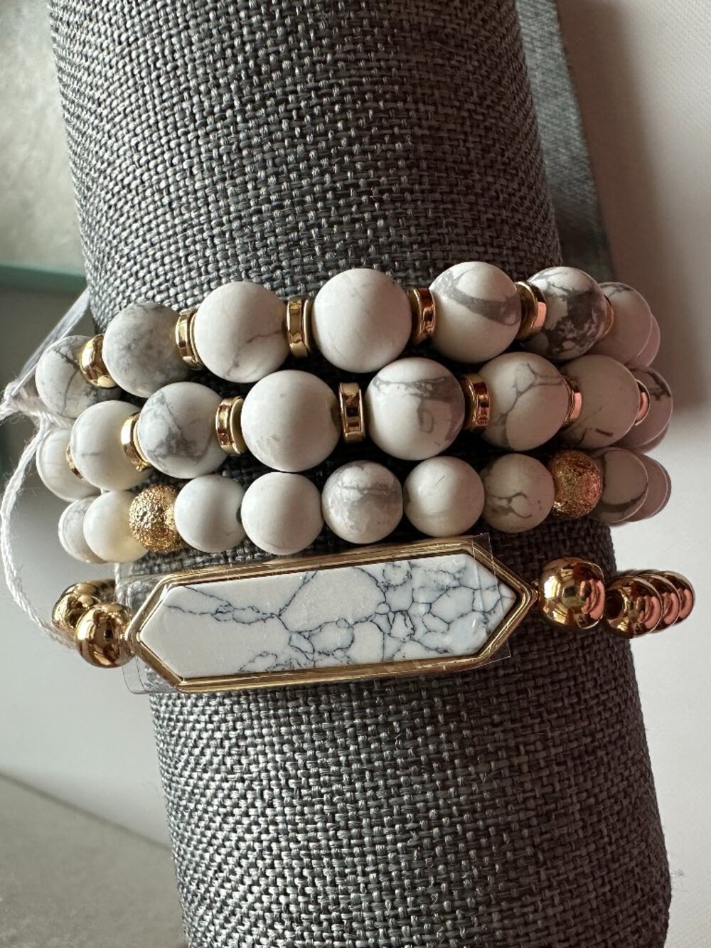 Pak Lane Jewelry Denver bracelet set NWT! 4 white turquoise stackable bracelets